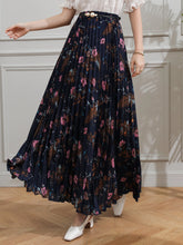 Mulvari Allover Floral Belted Pleated Skirt